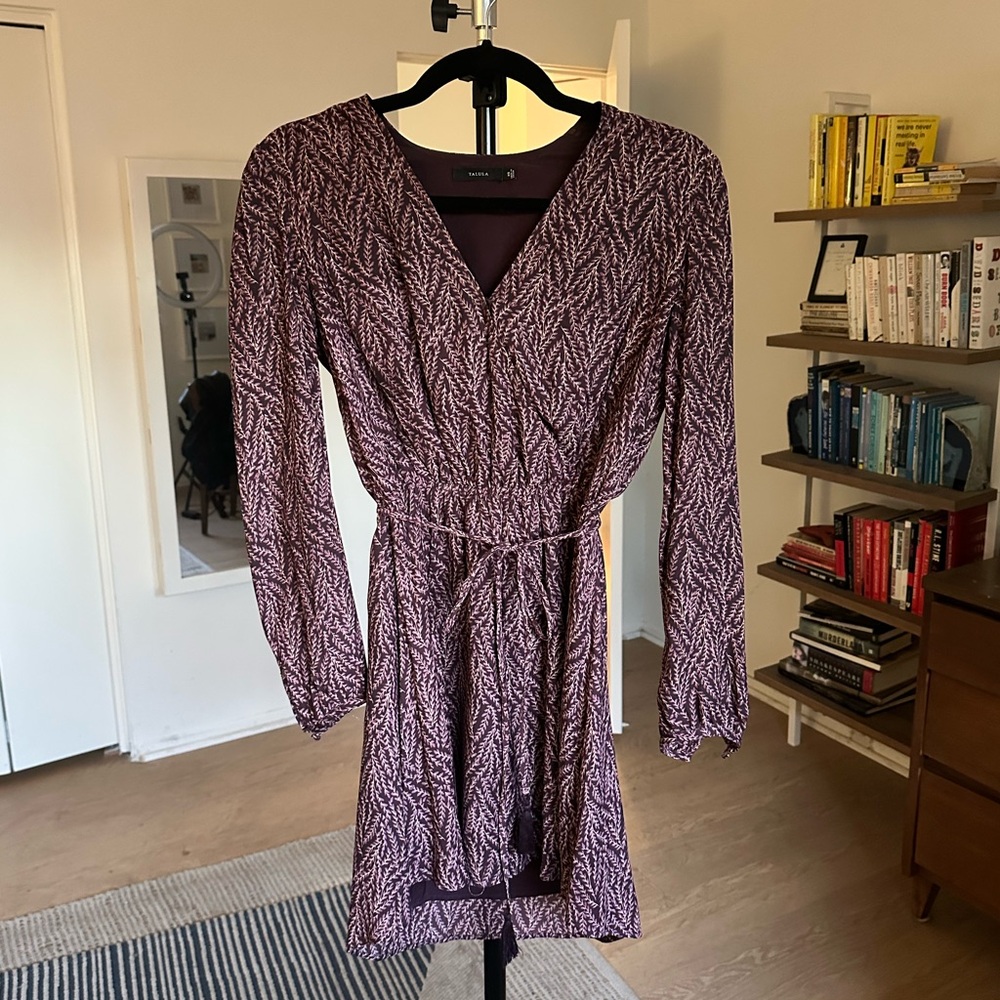 Aritzia Talula Faux-Wrap Long Sleeve Dress Size XS